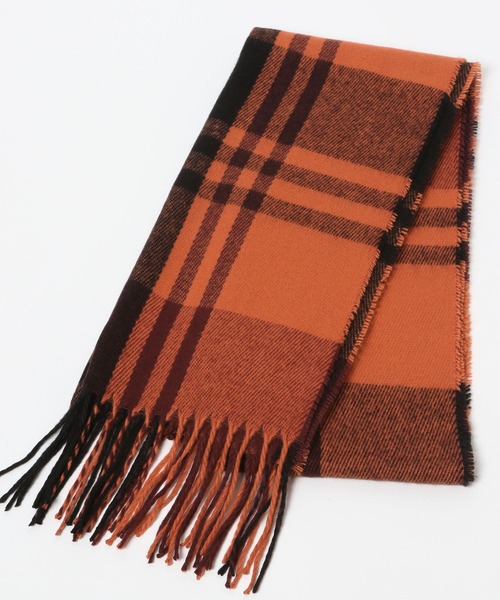 LAKOLE（ラコレ）の「アソートチェックマフラー / 960791（マフラー・レディース・ブラウン/グレー/オフホワイト/カーキ/イエロー/オレンジ/ブルー・FREE）」の11枚目の写真