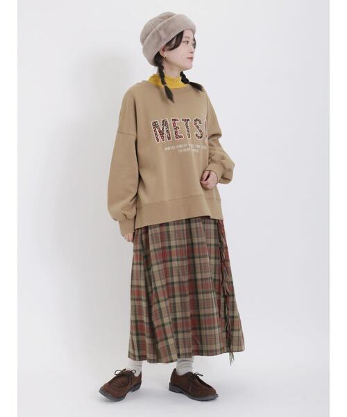 Samansa Mos2（サマンサ モスモス）の「裏毛起毛アップリケロゴスウェット（Tシャツ/カットソー・レディース・ベージュ/シルバーグレー/ネイビー・F）」の7枚目の写真