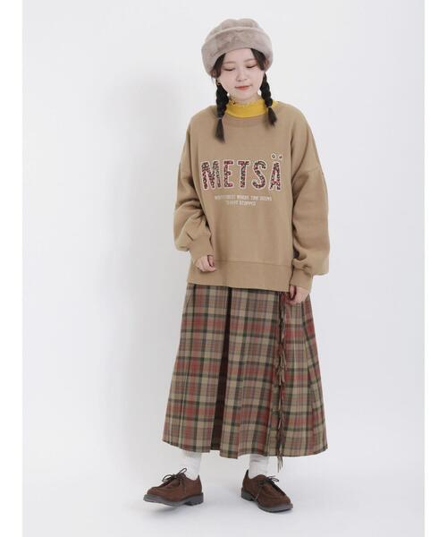 Samansa Mos2（サマンサ モスモス）の「裏毛起毛アップリケロゴスウェット（Tシャツ/カットソー・レディース・ベージュ/シルバーグレー/ネイビー・F）」の8枚目の写真