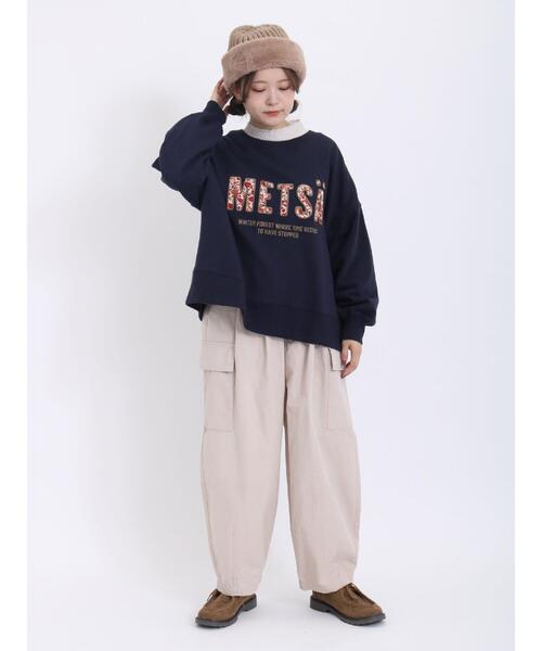 Samansa Mos2（サマンサ モスモス）の「裏毛起毛アップリケロゴスウェット（Tシャツ/カットソー・レディース・ベージュ/シルバーグレー/ネイビー・F）」の12枚目の写真