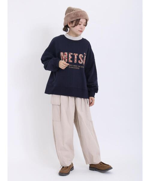 Samansa Mos2（サマンサ モスモス）の「裏毛起毛アップリケロゴスウェット（Tシャツ/カットソー・レディース・ベージュ/シルバーグレー/ネイビー・F）」の13枚目の写真