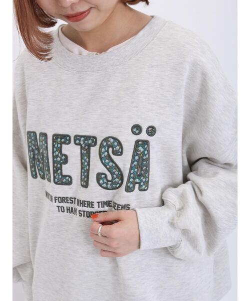 Samansa Mos2（サマンサ モスモス）の「裏毛起毛アップリケロゴスウェット（Tシャツ/カットソー・レディース・ベージュ/シルバーグレー/ネイビー・F）」の15枚目の写真