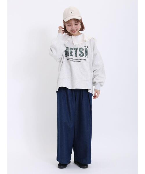 Samansa Mos2（サマンサ モスモス）の「裏毛起毛アップリケロゴスウェット（Tシャツ/カットソー・レディース・ベージュ/シルバーグレー/ネイビー・F）」の18枚目の写真