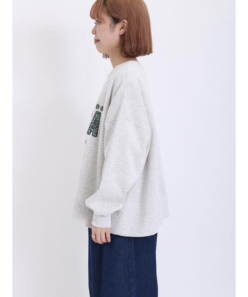 Samansa Mos2（サマンサ モスモス）の「裏毛起毛アップリケロゴスウェット（Tシャツ/カットソー・レディース・ベージュ/シルバーグレー/ネイビー・F）」の21枚目の写真