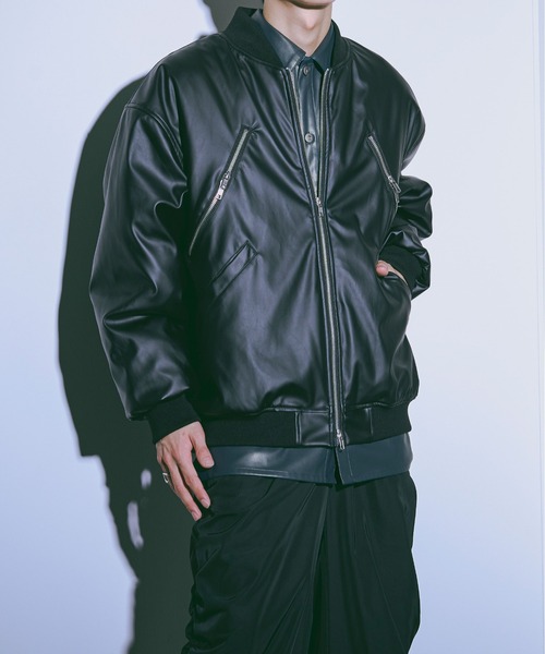 Ellno Loset(エルノロゼット)の「WジップMA-1(MA-1・メンズ・ブラック・SMALL/MEDIUM/LARGE)」の3枚目の写真