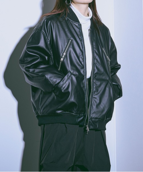 Ellno Loset(エルノロゼット)の「WジップMA-1(MA-1・メンズ・ブラック・SMALL/MEDIUM/LARGE)」の7枚目の写真