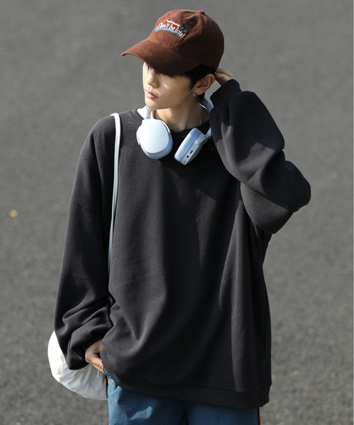 【セール】【neos -addictive design-】ルーズシルエット コーデュロイタッチ クルーネック ロングスリーブ カットソー（Tシャツ/カットソー）｜neos（ネオス） 5,939円