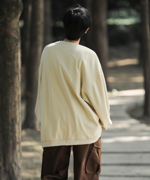 neos(ネオス)の「【neos -addictive design-】ルーズシルエット コーデュロイタッチ クルーネック ロングスリーブ カットソー(Tシャツ/カットソー・メンズ・アイボリー/ブルー/チャコールグレー・LARGE/MEDIUM)」の17枚目の写真