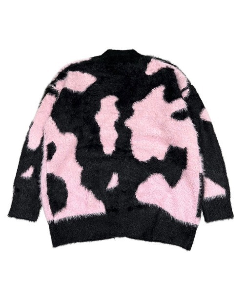 XU(エックスユー)の「ストリートファッション XU エックスユー pattern knit cardigan 3 オーバーサイズ ニット カーディガン ヘアリーニット Vネックニット シャギーニット(カーディガン/ボレロ・レディース・ブラック・ONE SIZE)」の13枚目の写真