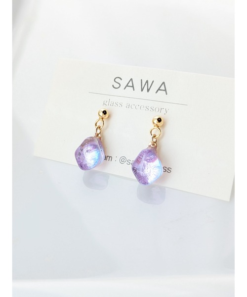 tone(トーン)の「【sawa】ゆれる一粒ピアス(MA)(ピアス(両耳用)・レディース・ライム/ラベンダー/スカイブルー/ターコイズブルー/ブルー/グリーン/クリア/ブラウン系その他・FREE)」の1枚目の写真