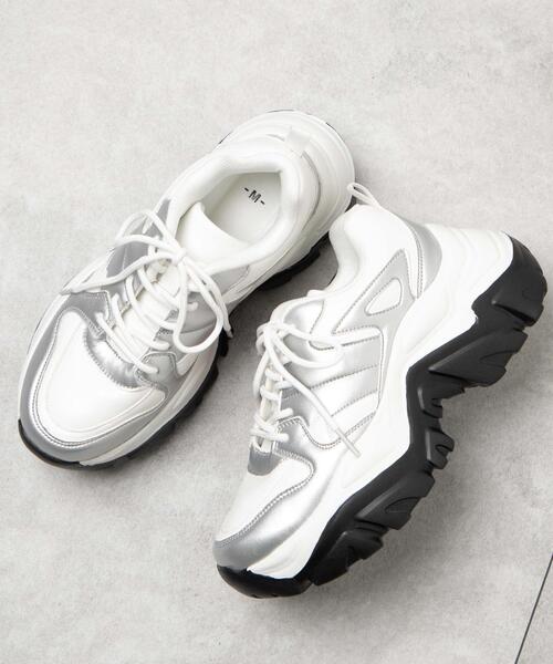 WEGO(ウィゴー)の「WEGO/【XLサイズ展開あり】厚底ダッドスニーカー(スニーカー・レディース・ホワイト/ライトグレー/サックスブルー/ブラック/シルバー・MEDIUM/LARGE/X-LARGE/SMALL)」の15枚目の写真