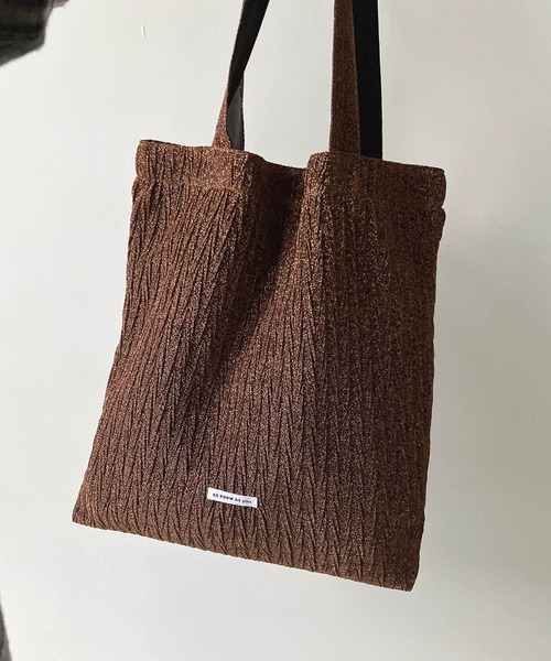 AS KNOW AS plus(アズノゥアズプラス)の「◎クリンクルラメトートバッグ(トートバッグ・レディース・シルバー/グリーン/ブラック/オレンジ/ブルー/ピンク/ブラウン/レッド・FREE)」の3枚目の写真