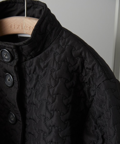 riziere（リジェール）の「キルティングコートワンピース（ノーカラーコート・キッズ・ホワイト/ブラック・90/100/110/120/130/140/150）」の18枚目の写真
