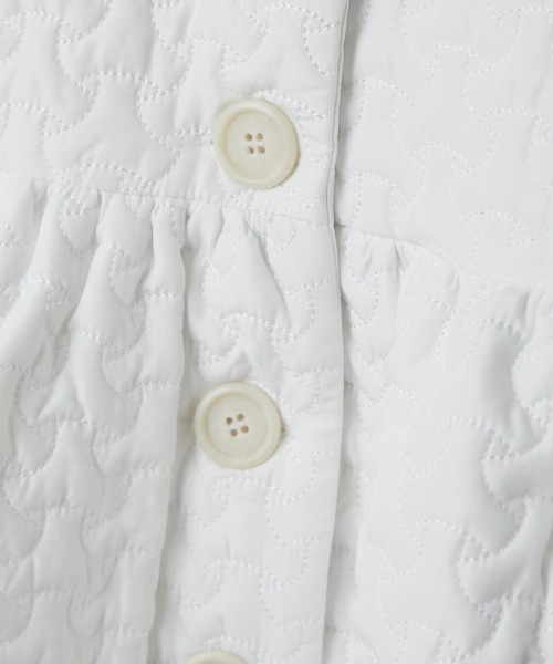 riziere（リジェール）の「キルティングコートワンピース（ノーカラーコート・キッズ・ホワイト/ブラック・90/100/110/120/130/140/150）」の10枚目の写真