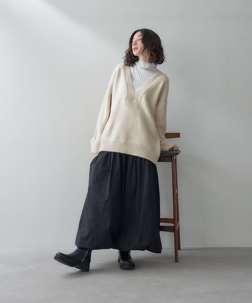 eL(エル)の「【eL】Balloon Long Skirt /995669(スカート・レディース・ブラック/ネイビー・FREE)」の8枚目の写真