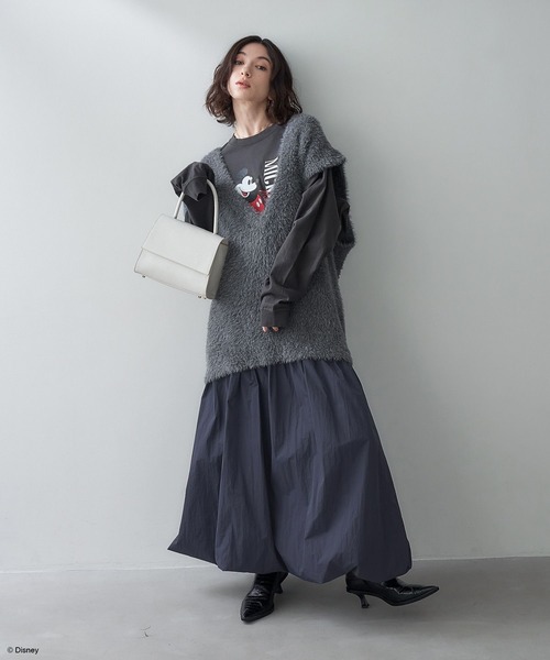 eL(エル)の「【eL】Balloon Long Skirt /995669(スカート・レディース・ブラック/ネイビー・FREE)」の14枚目の写真