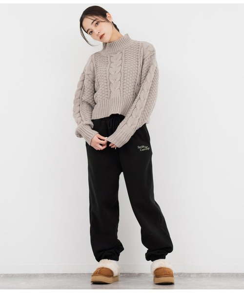 ANAP（アナップ）の「ケーブル編みハイネックニット（ニット/セーター・レディース・グレイッシュベージュ/レッド/スミクロ・FREE）」の20枚目の写真