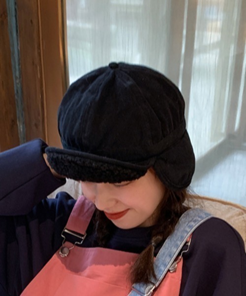 NANEA（ナネア）の「裏ボアフライトキャップ（キャップ・レディース・ベージュ/ブラック/アイボリー/オレンジ/グレー・フリー）」の9枚目の写真