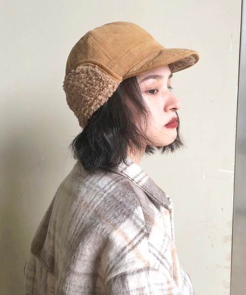 NANEA（ナネア）の「裏ボアフライトキャップ（キャップ・レディース・ベージュ/ブラック/アイボリー/オレンジ/グレー・フリー）」の19枚目の写真