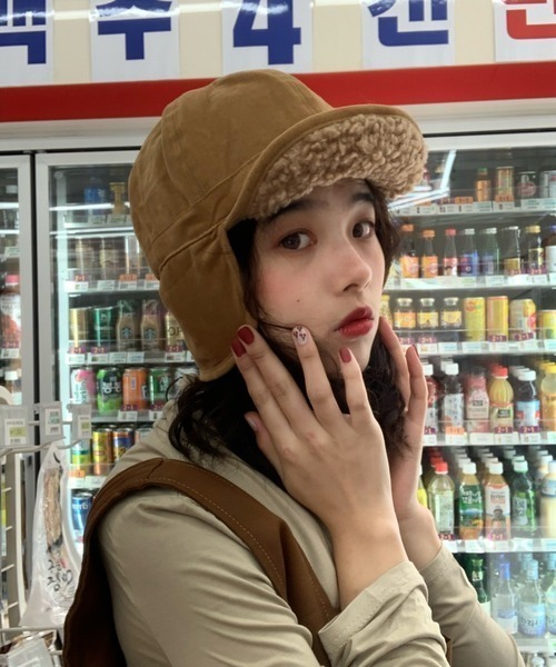 NANEA（ナネア）の「裏ボアフライトキャップ（キャップ・レディース・ベージュ/ブラック/アイボリー/オレンジ/グレー・フリー）」の20枚目の写真