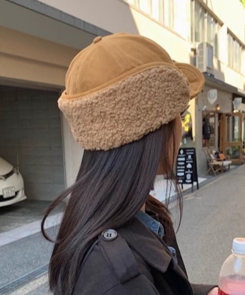 NANEA（ナネア）の「裏ボアフライトキャップ（キャップ・レディース・ベージュ/ブラック/アイボリー/オレンジ/グレー・フリー）」の22枚目の写真