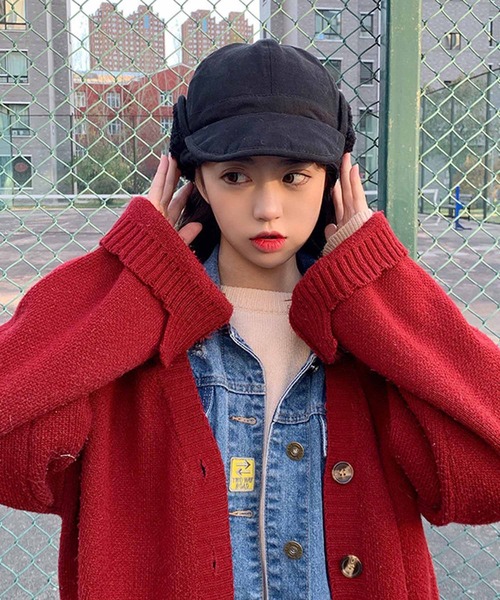 NANEA（ナネア）の「裏ボアフライトキャップ（キャップ・レディース・ベージュ/ブラック/アイボリー/オレンジ/グレー・フリー）」の12枚目の写真