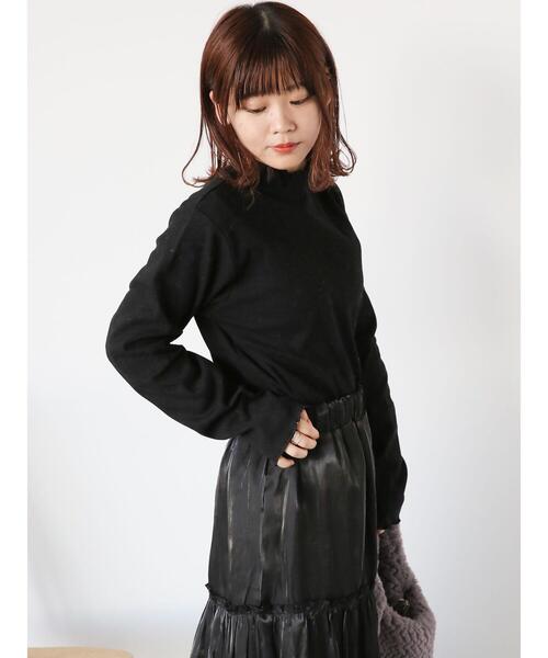 ehka sopo（エヘカソポ）の「メローテレコハイネックカットソー（Tシャツ/カットソー・レディース・ブルー/オフホワイト/ブラック/グレー・F）」の5枚目の写真