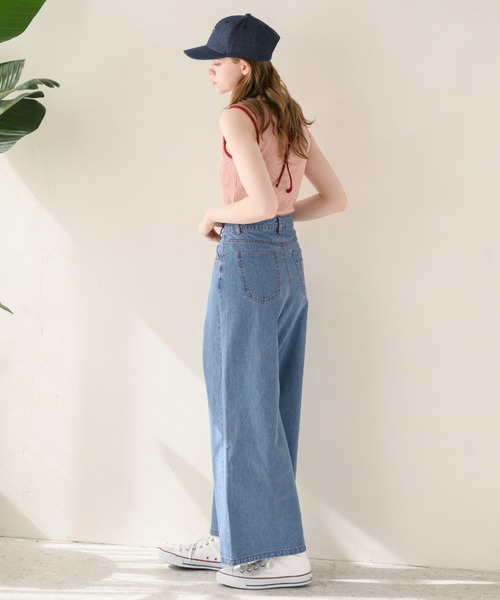 idem(イデム)の「heart tuck wide denim/タックデニムパンツ【Sサイズ展開あり】(デニムパンツ・レディース・ネイビー/ブルー・SMALL/FREE)」の10枚目の写真