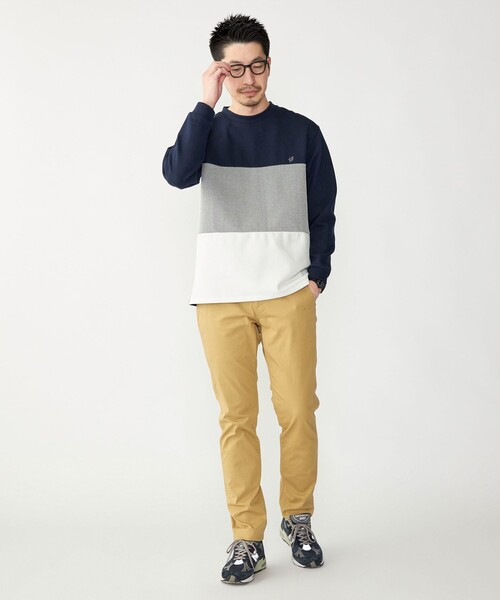 SHIPS（シップス）の「【WEB限定】SHIPS: ワンポイント ロゴ 3パネル バーズアイ クルーネックTシャツ（ロンT）（Tシャツ/カットソー・メンズ・ブラック/ホワイト/ネイビー・SMALL/MEDIUM/LARGE/X-LARGE）」の6枚目の写真