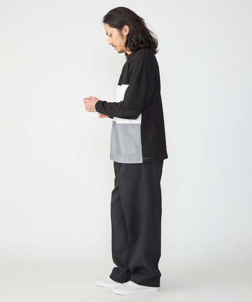 SHIPS（シップス）の「【WEB限定】SHIPS: ワンポイント ロゴ 3パネル バーズアイ クルーネックTシャツ（ロンT）（Tシャツ/カットソー・メンズ・ブラック/ホワイト/ネイビー・SMALL/MEDIUM/LARGE/X-LARGE）」の7枚目の写真