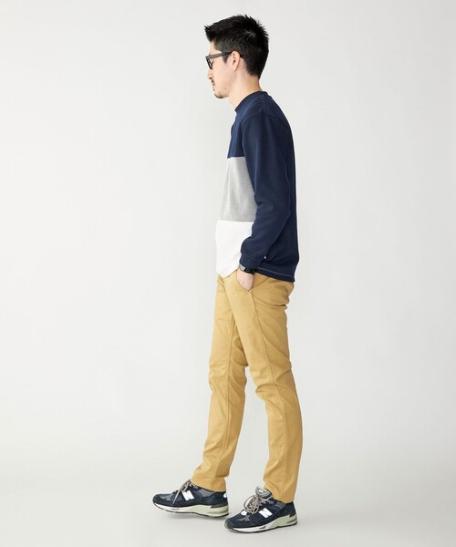 SHIPS（シップス）の「【WEB限定】SHIPS: ワンポイント ロゴ 3パネル バーズアイ クルーネックTシャツ（ロンT）（Tシャツ/カットソー・メンズ・ブラック/ホワイト/ネイビー・SMALL/MEDIUM/LARGE/X-LARGE）」の16枚目の写真