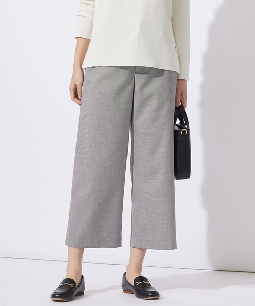J.PRESS Ladies(J.プレス レディス)の「【洗える】シャークスキンハウンドトゥース セミワイド パンツ(その他パンツ・レディース・ブラック系3/ライトグレー系3・XXS/XS/S)」の2枚目の写真