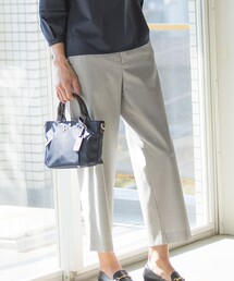 【洗える】シャークスキンハウンドトゥース セミワイド パンツ