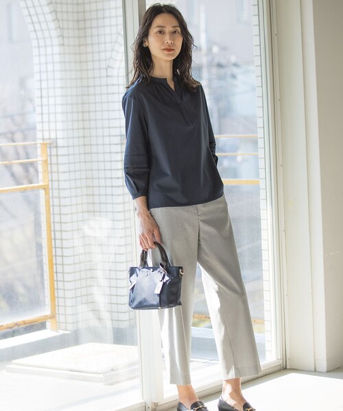 J.PRESS Ladies(J.プレス レディス)の「【洗える】シャークスキンハウンドトゥース セミワイド パンツ(その他パンツ・レディース・ブラック系3/ライトグレー系3・XXS/XS/S)」の3枚目の写真