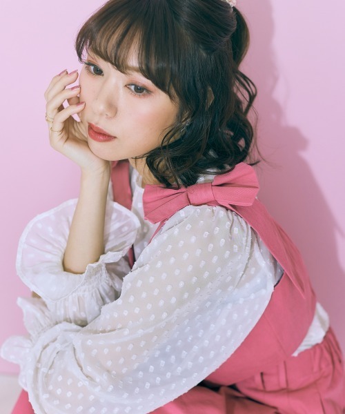 marun（マルン）の「＜大きいサイズ＞ 肩リボンビスチェ marun（ベスト・レディース・ピンク・L/5L/4L/3L/LL）」の2枚目の写真