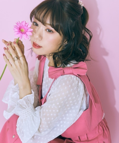 marun（マルン）の「＜大きいサイズ＞ 肩リボンビスチェ marun（ベスト・レディース・ピンク・L/5L/4L/3L/LL）」の8枚目の写真