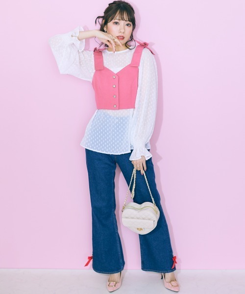 marun（マルン）の「＜大きいサイズ＞ 肩リボンビスチェ marun（ベスト・レディース・ピンク・L/5L/4L/3L/LL）」の18枚目の写真