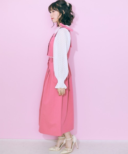 marun（マルン）の「＜大きいサイズ＞ 肩リボンビスチェ marun（ベスト・レディース・ピンク・L/5L/4L/3L/LL）」の12枚目の写真