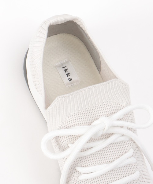ikka（イッカ）の「【洗える】ニットスニーカー（スニーカー・レディース・オフホワイト/ブラック・M/L）」の7枚目の写真