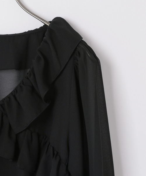 Heather（ヘザー）の「フリルクロスシャーリングブラウス　105241（シャツ/ブラウス・レディース・オフホワイト/ブラック・FREE）」の5枚目の写真