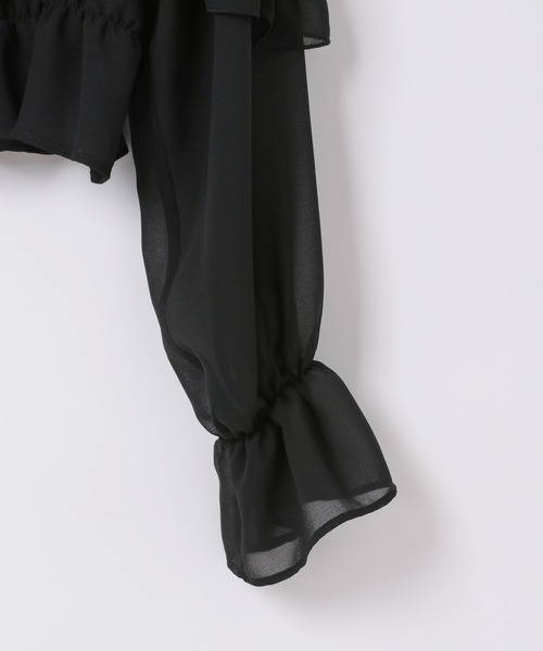 Heather（ヘザー）の「フリルクロスシャーリングブラウス　105241（シャツ/ブラウス・レディース・オフホワイト/ブラック・FREE）」の7枚目の写真