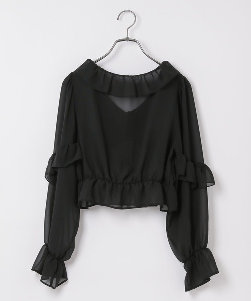 Heather（ヘザー）の「フリルクロスシャーリングブラウス　105241（シャツ/ブラウス・レディース・オフホワイト/ブラック・FREE）」の8枚目の写真