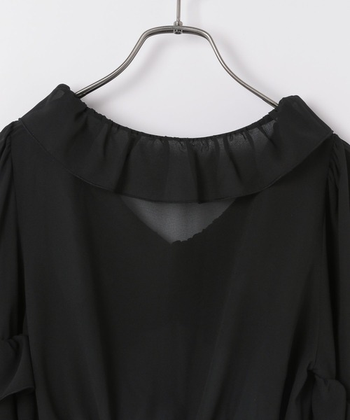 Heather（ヘザー）の「フリルクロスシャーリングブラウス　105241（シャツ/ブラウス・レディース・オフホワイト/ブラック・FREE）」の9枚目の写真