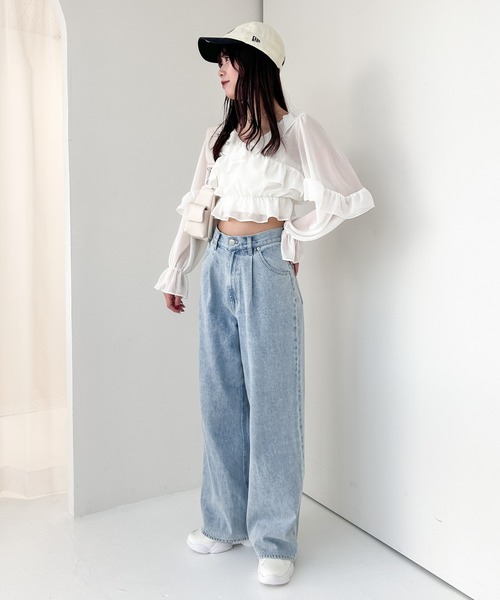 Heather（ヘザー）の「フリルクロスシャーリングブラウス　105241（シャツ/ブラウス・レディース・オフホワイト/ブラック・FREE）」の15枚目の写真