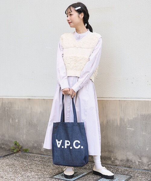 FREAK'S STORE（フリークスストア）の「フリンジニットベスト/2wayベスト（ベスト・レディース・オフホワイト/ライトグレー/ブラック・ﾌﾘ-）」の7枚目の写真