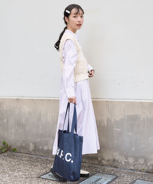 FREAK'S STORE（フリークスストア）の「フリンジニットベスト/2wayベスト（ベスト・レディース・オフホワイト/ライトグレー/ブラック・ﾌﾘ-）」の8枚目の写真