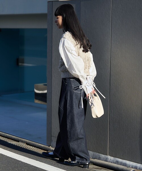 FREAK'S STORE（フリークスストア）の「フリンジニットベスト/2wayベスト（ベスト・レディース・オフホワイト/ライトグレー/ブラック・ﾌﾘ-）」の13枚目の写真