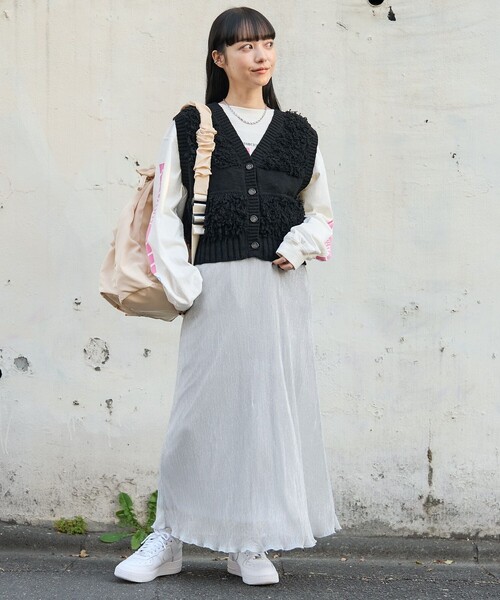 FREAK'S STORE（フリークスストア）の「フリンジニットベスト/2wayベスト（ベスト・レディース・オフホワイト/ライトグレー/ブラック・ﾌﾘ-）」の17枚目の写真