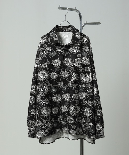 NILWAY（ニルウェイ）の「【無地/総柄】オーバーサイズ長袖シャツ（シャツ/ブラウス・メンズ・ネイビー/チャコール/ブラック系/ホワイト/ライトグレー/ブラック系1/ネイビー系1/グリーン系/ネイビー系/グレー系/ブラック系2/ブラック/ホワイト系/ホワイト系2/ホワイト系1/ブラック系4/ブラック系3・MEDIUM/LARGE）」の21枚目の写真