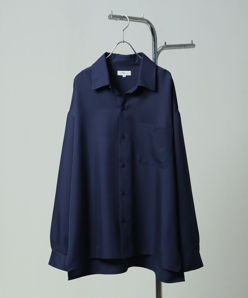 NILWAY（ニルウェイ）の「【無地/総柄】オーバーサイズ長袖シャツ（シャツ/ブラウス・メンズ・ネイビー/チャコール/ブラック系/ホワイト/ライトグレー/ブラック系1/ネイビー系1/グリーン系/ネイビー系/グレー系/ブラック系2/ブラック/ホワイト系/ホワイト系2/ホワイト系1/ブラック系4/ブラック系3・MEDIUM/LARGE）」の18枚目の写真